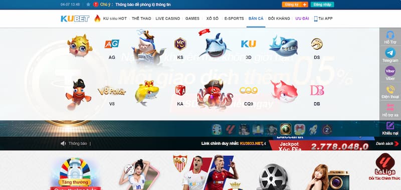 Bắn Cá Kubet: Khám Phá Game Bắn Cá Và Cơ Hội Săn Thưởng 3 Đa dạng sảnh game bắn cá hấp dẫn